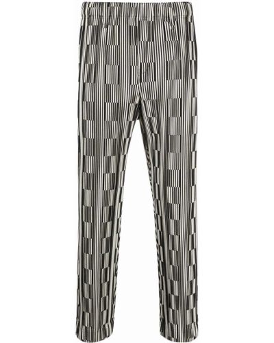 Pantalones rectos con estampado geométrico plisados Homme Plissé Issey Miyake negro