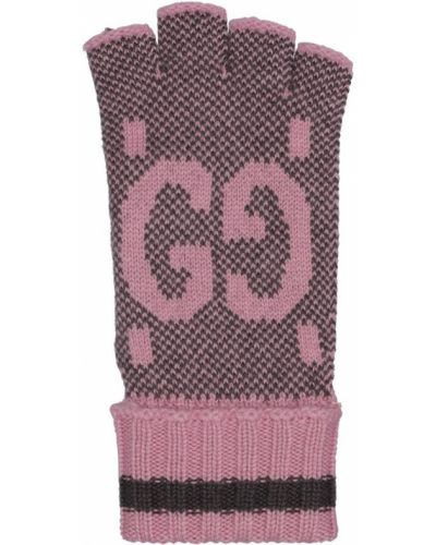 Kašmírové rukavice Gucci růžové