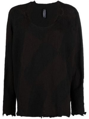 Obrabljen pulover z abstraktnimi vzorci Rundholz rjava