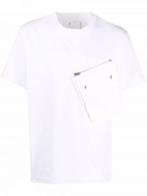 Camisa oversized con bolsillos Sacai blanco