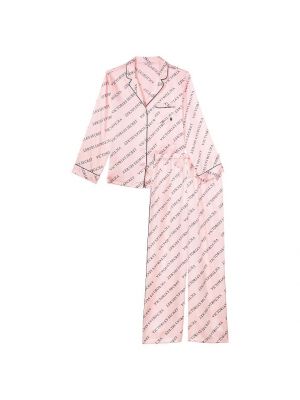 Атласная пижама Victoria's Secret розовая