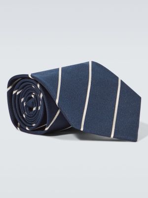 Jedwabny krawat w paski Ralph Lauren Purple Label fioletowy