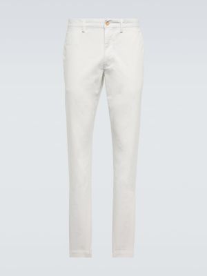 Bavlněné slim fit chinos Polo Ralph Lauren bílé
