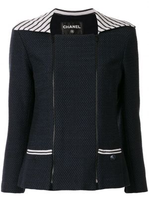 Chaqueta a rayas Chanel Pre-owned negro