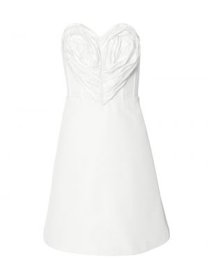 Шелковое платье без бретелек с сердечками Carolina Herrera белое