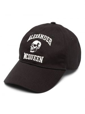 Cappello con visiera ricamato Alexander Mcqueen nero
