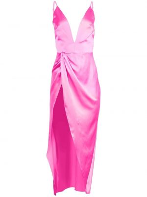 Копринена коктейлна рокля Fleur Du Mal розово