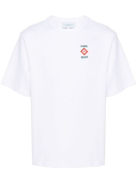 T-shirt aus baumwoll mit print Casablanca weiß