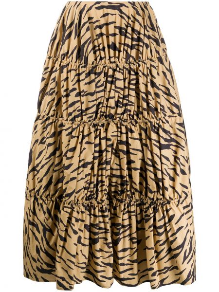 Tigrovaná sukňa s potlačou Rejina Pyo béžová