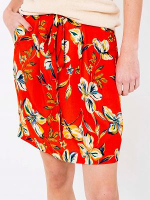 Φλοράλ φούστα Camaieu κόκκινο