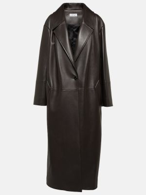 Hnědý kožený kabát Loewe