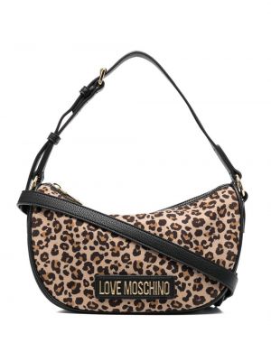 Leopard trykt shoppingbag Love Moschino svart