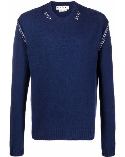 Jersey con bordado de tela jersey Marni azul