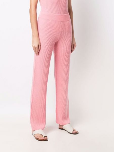 Spodnie z kaszmiru Allude różowe