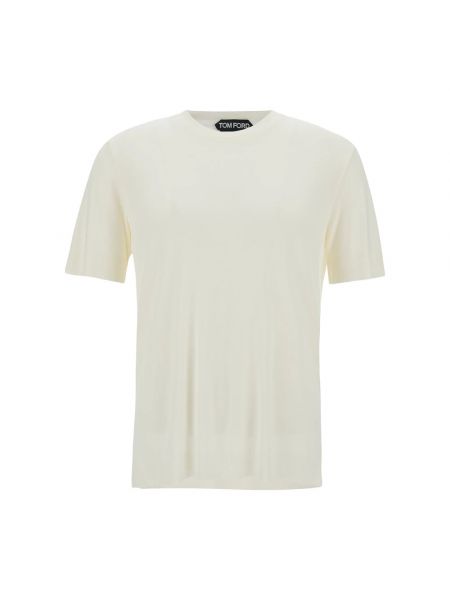 Koszulka z lyocellu Tom Ford biała