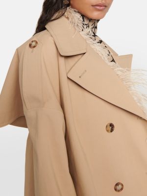 Abrigo con plumas de algodón de plumas Valentino beige