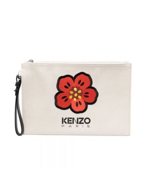 Beżowa kopertówka w kwiatki Kenzo