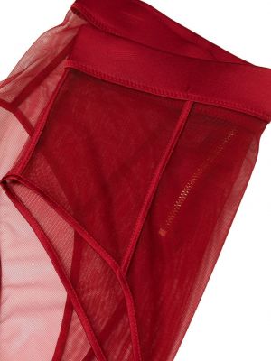 Průsvitné kalhotky s vysokým pasem Kiki De Montparnasse červené