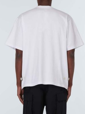 Camiseta de algodón de tela jersey Sacai blanco