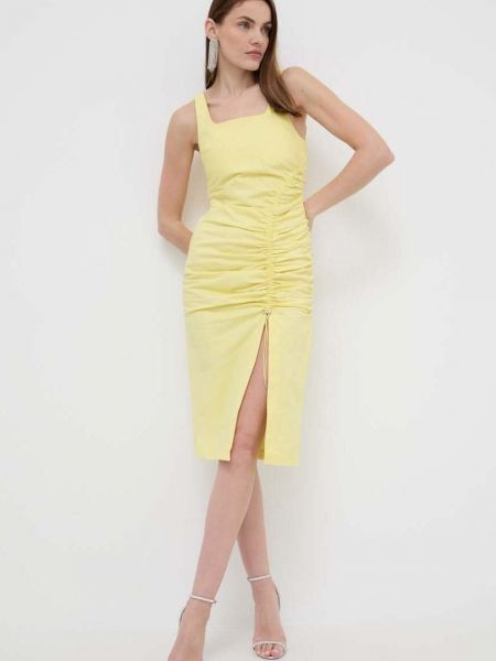Żółta sukienka mini dopasowana Karl Lagerfeld