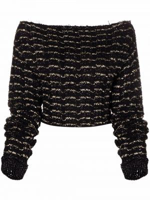 Stripete crop top Balmain svart