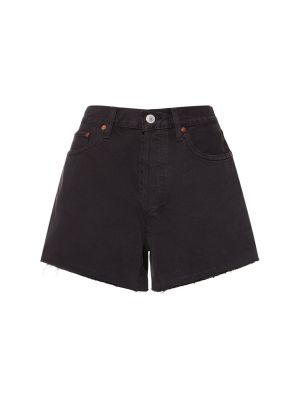 Shorts en jean taille basse en coton Re/done noir