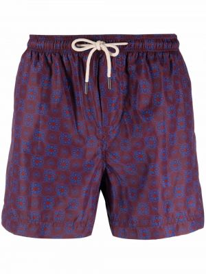 Shorts à imprimé à motif géométrique Peninsula Swimwear rouge