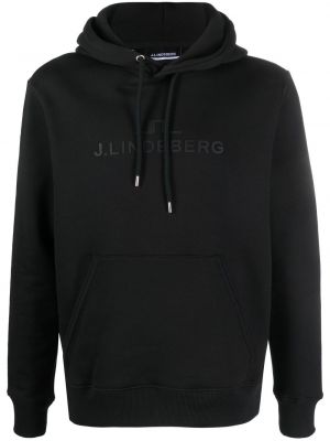 Kapučdžemperis ar apdruku J.lindeberg melns
