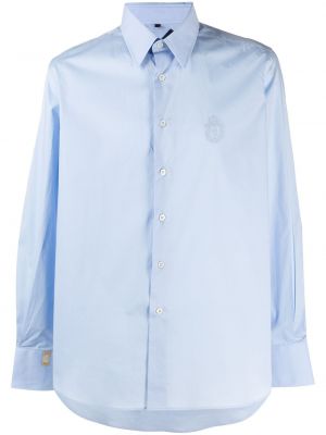 Camisa con bordado con botones Billionaire azul