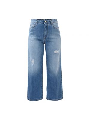 Distressed zerrissene straight jeans ausgestellt Kocca blau