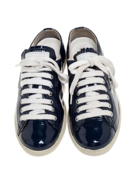 Sneakersy skórzane Prada Vintage niebieskie