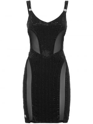 Černé křišťálové večerní šaty Philipp Plein