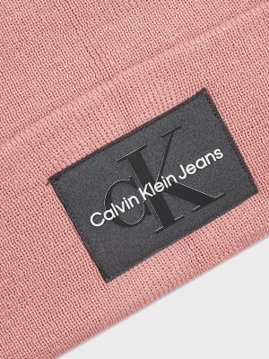Вовняна шапка Calvin Klein Jeans рожева