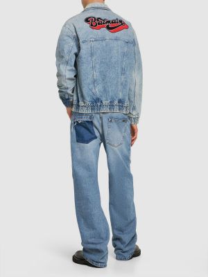 Giacca di jeans di cotone Balmain blu