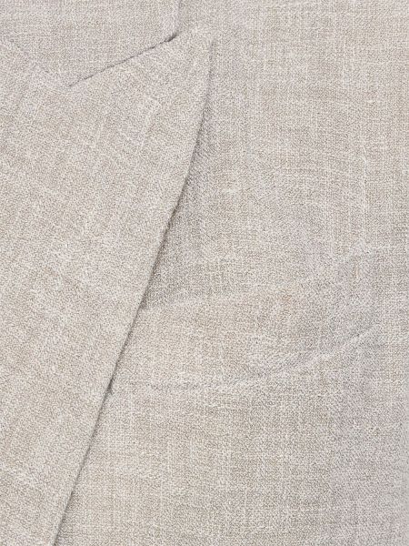 Lanena jakna iz krep tkanine Brunello Cucinelli siva