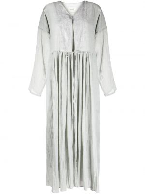 Плисирана рокля бродирана Bambah сиво