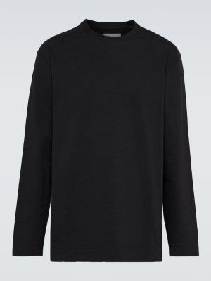 Oversize памучен пуловер Jil Sander черно