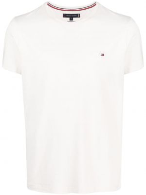 Bavlněné tričko s výšivkou Tommy Hilfiger bílé
