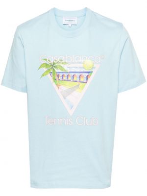 T-shirt aus baumwoll mit print Casablanca blau