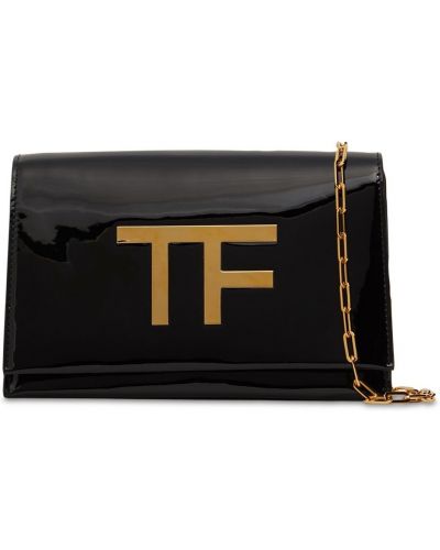 Lakierowany portfel skórzany Tom Ford czarny