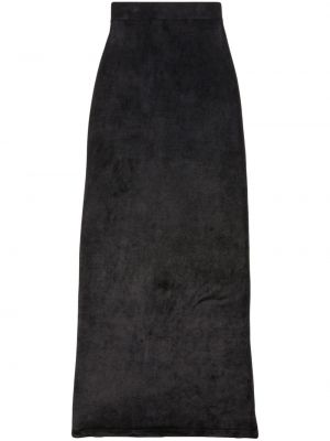 Zamatová sukňa Balenciaga čierna
