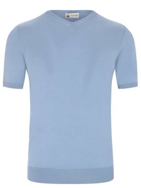 Шелковая футболка Colombo голубая