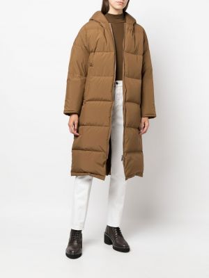 Kabát s kapucí Yves Salomon hnědý