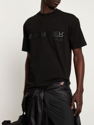 Džerzej bavlnené tričko Moncler Grenoble čierna
