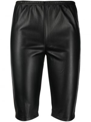 Pantaloni scurți din piele Mm6 Maison Margiela negru