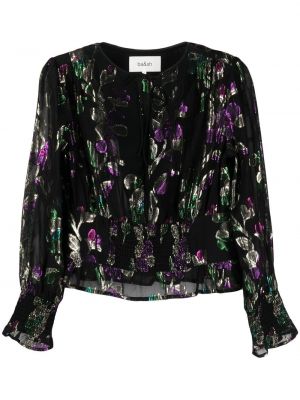 Блуза на цветя Ba&sh черно