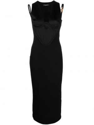 Midi obleka Versace črna