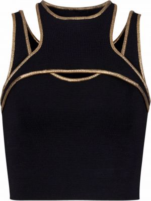 Stickad crop top Balmain svart