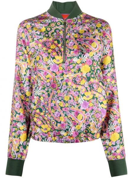 Bluza s cvetličnim vzorcem s potiskom La Doublej vijolična