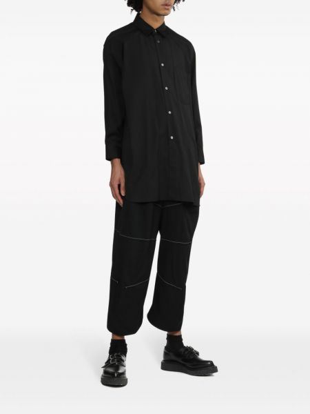 Kokvilnas garš krekls ar augstu vidukli Black Comme Des Garçons melns